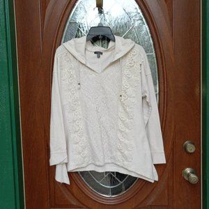 Hannah White Pullover Hoodie Long Sleeve Size S